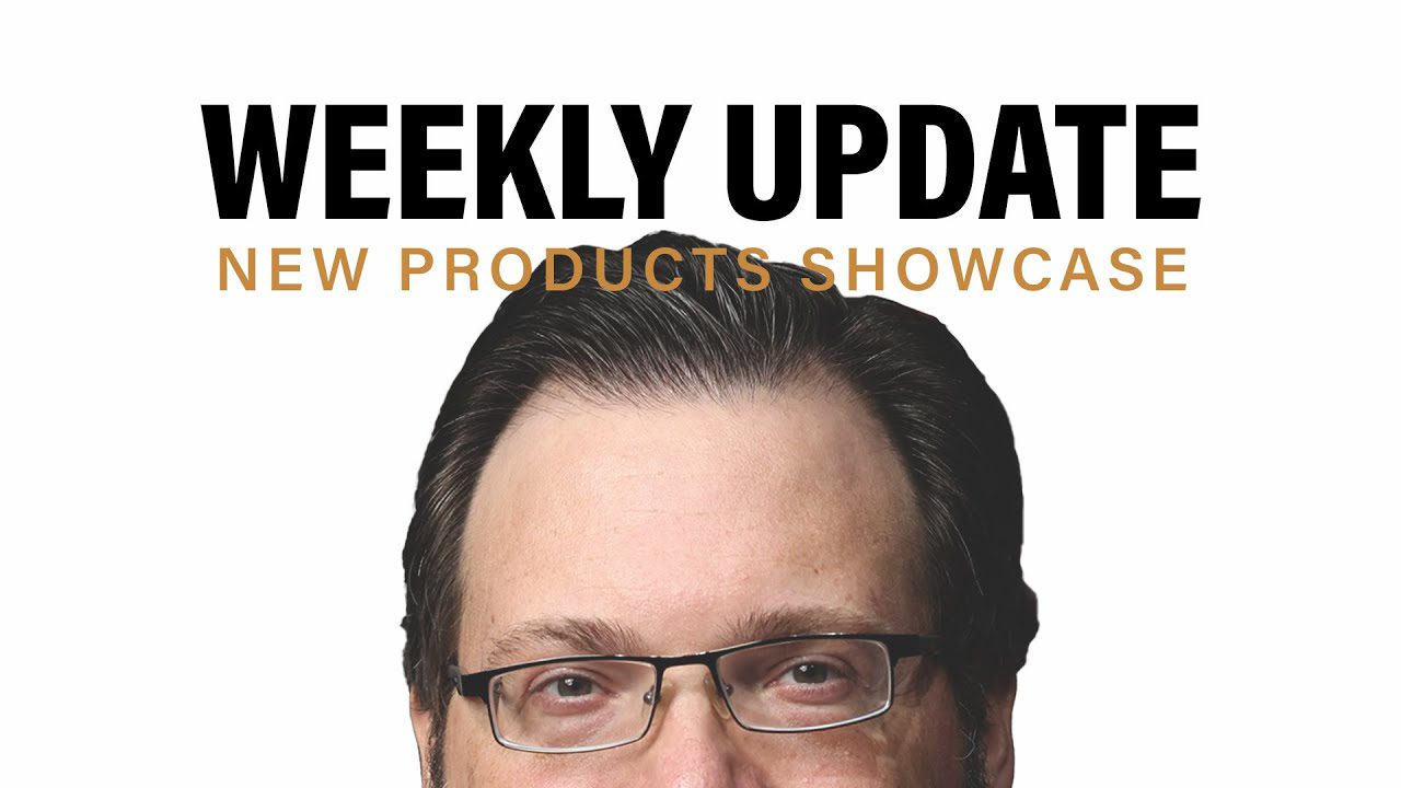 Weekly Update thumbnail with Brandon Sanderson looking straight ahead. The text title says Weekly Update New Products Showcase